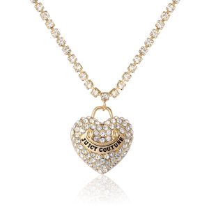 Pav?? Heart Cyrstal Chain Pendant Necklace