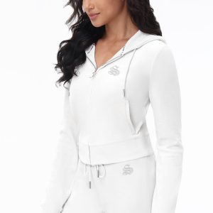 Custom Initial OG Big Bling Velour Hoodie