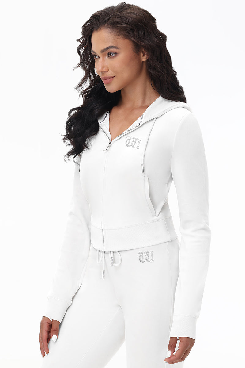 Custom Initial OG Big Bling Velour Hoodie - Image 25