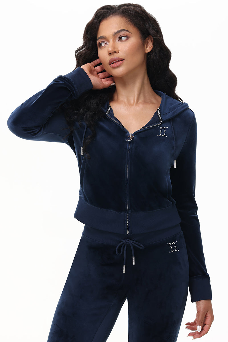 Custom Zodiac OG Big Bling Velour Hoodie - Image 6