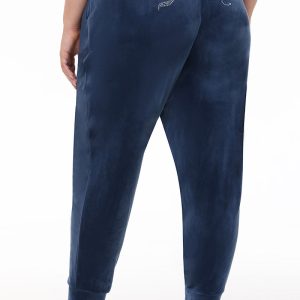 Plus-Size Big Bling Velour Jogger