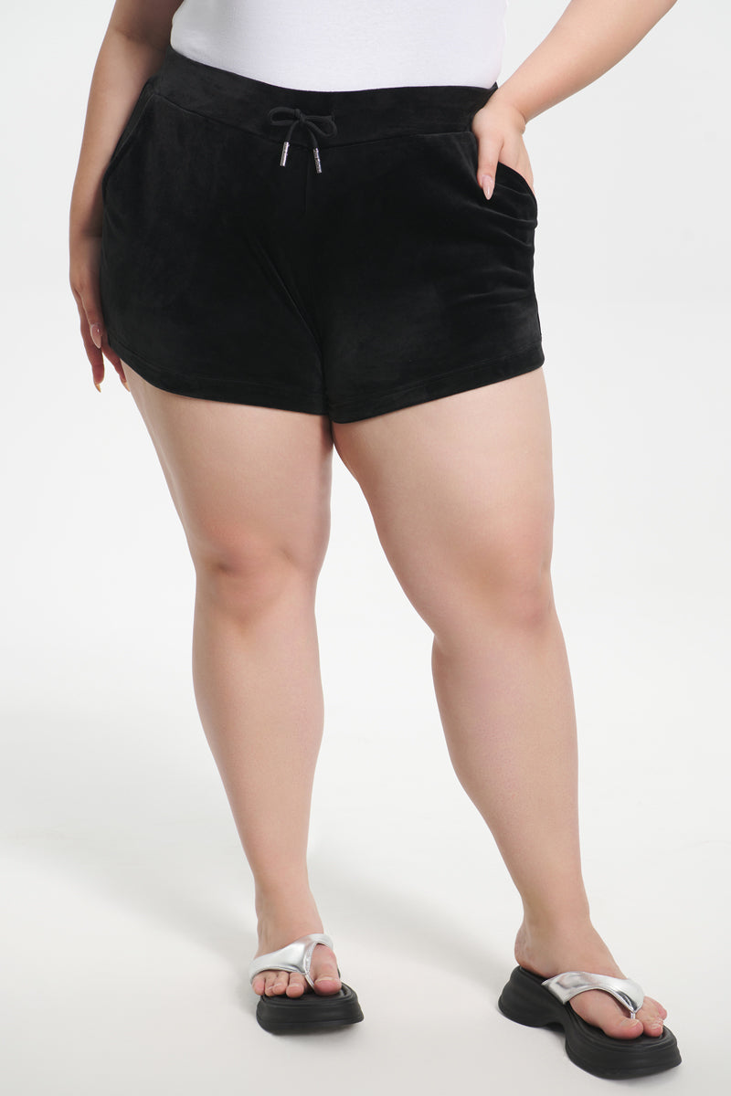 Plus-Size Big Bling Velour Shorts - Image 2