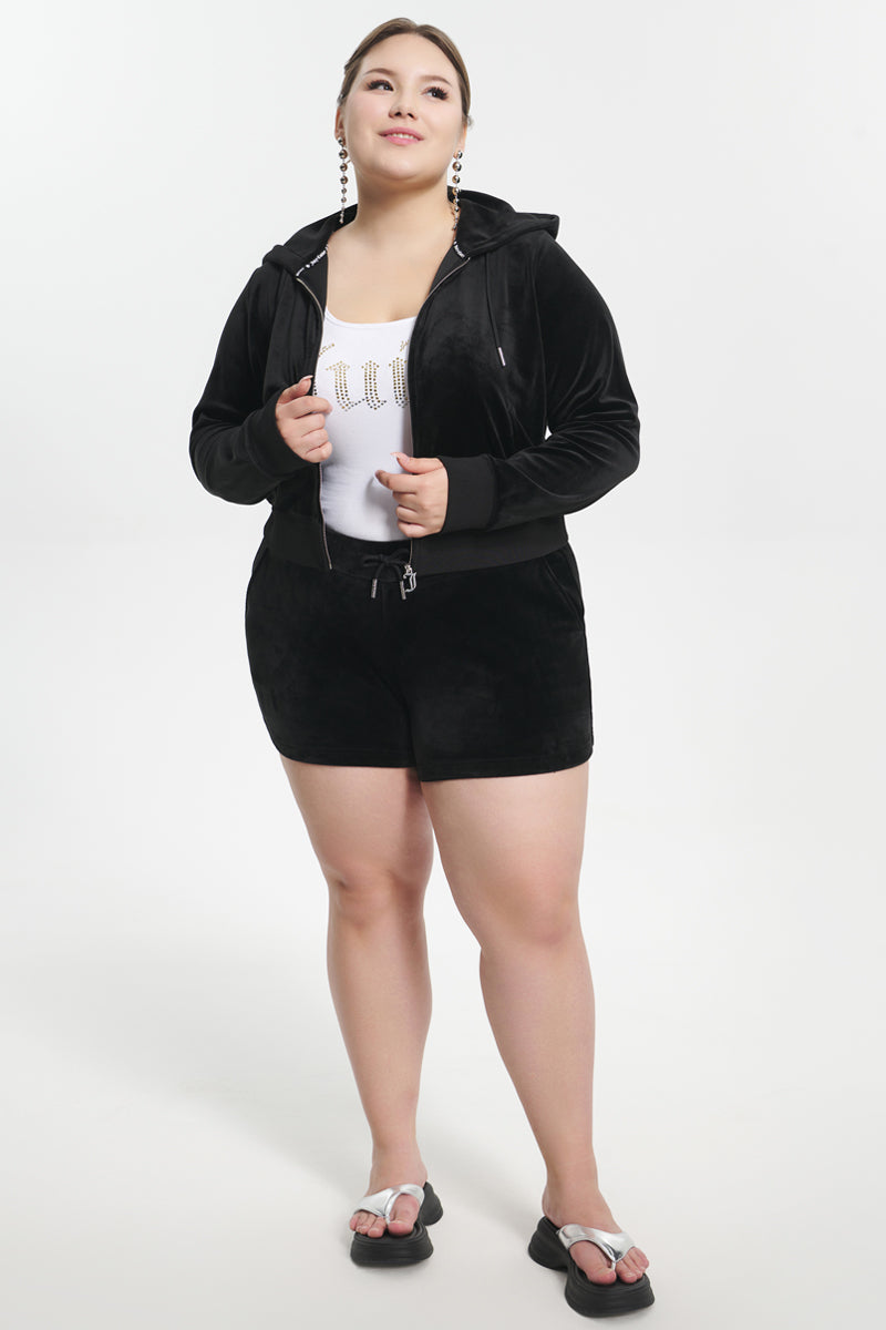 Plus-Size Big Bling Velour Shorts - Image 5
