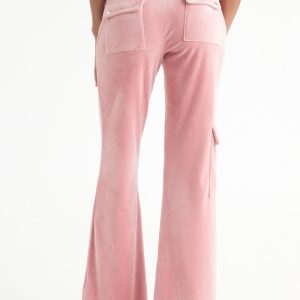 Low Rise Snap Pocket Velour Cargo Pants