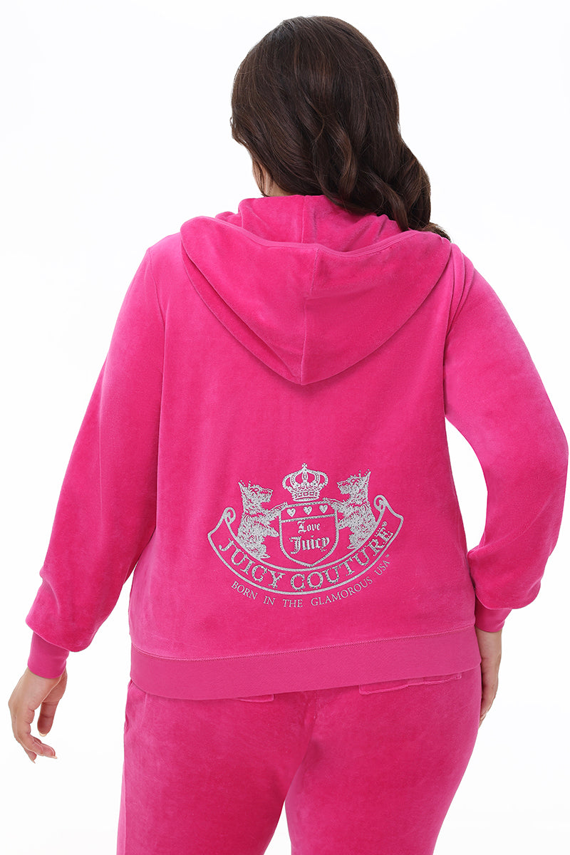 Plus-Size Scottie Cotton Velour Hoodie - Image 3