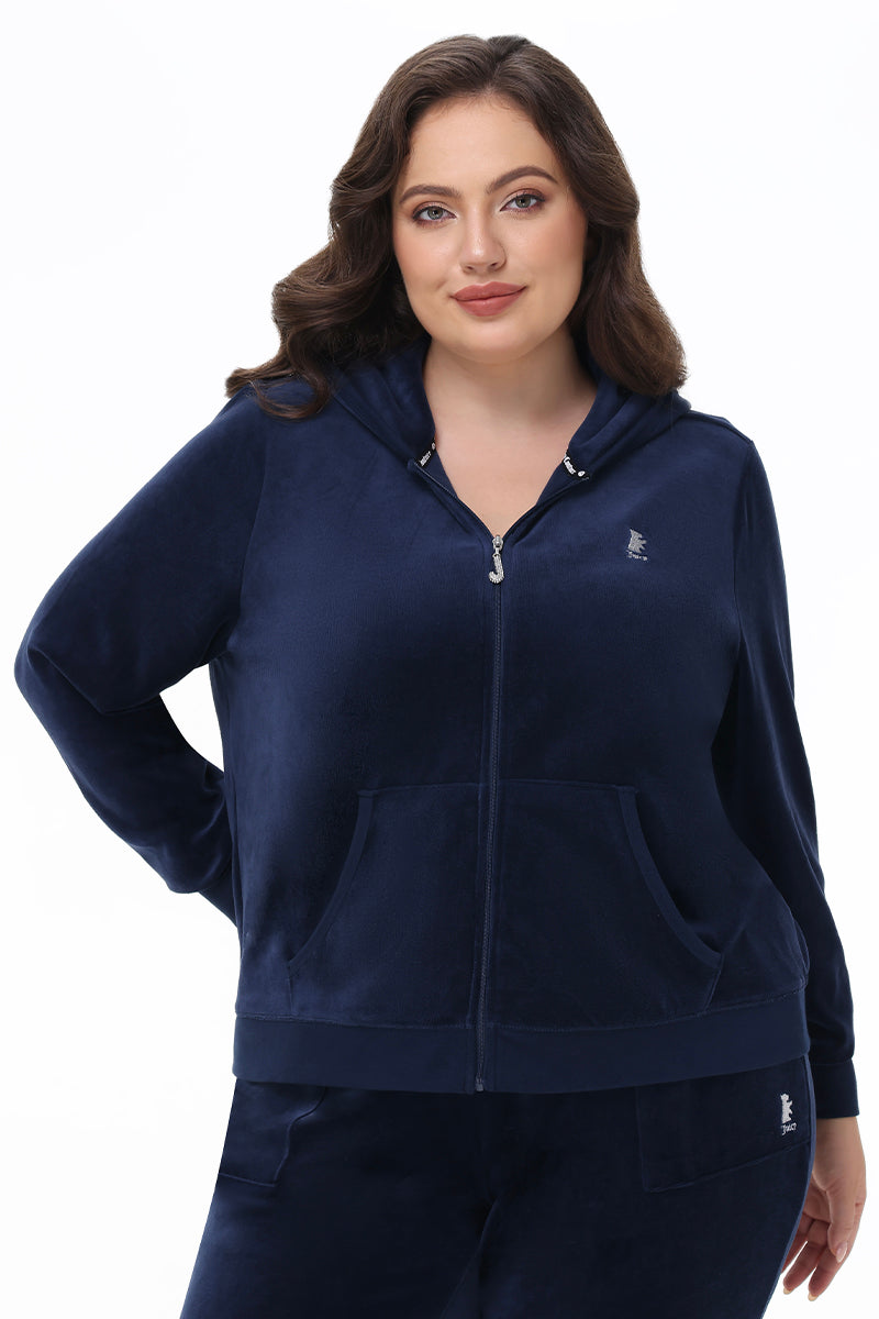 Plus-Size Scottie Cotton Velour Hoodie - Image 2