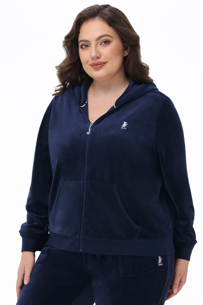 Plus-Size Scottie Cotton Velour Hoodie - Image 3