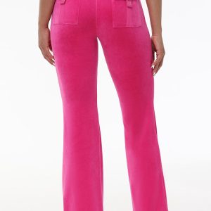 Hollywood Scottie Snap Pocket Cotton Velour Track Pants