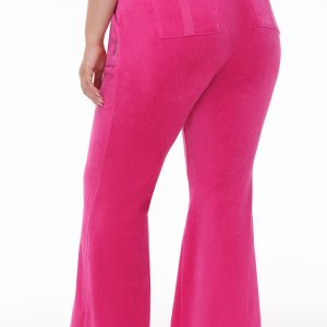 Plus-Size Hollywood Scottie Snap Pocket Velour Track Pants