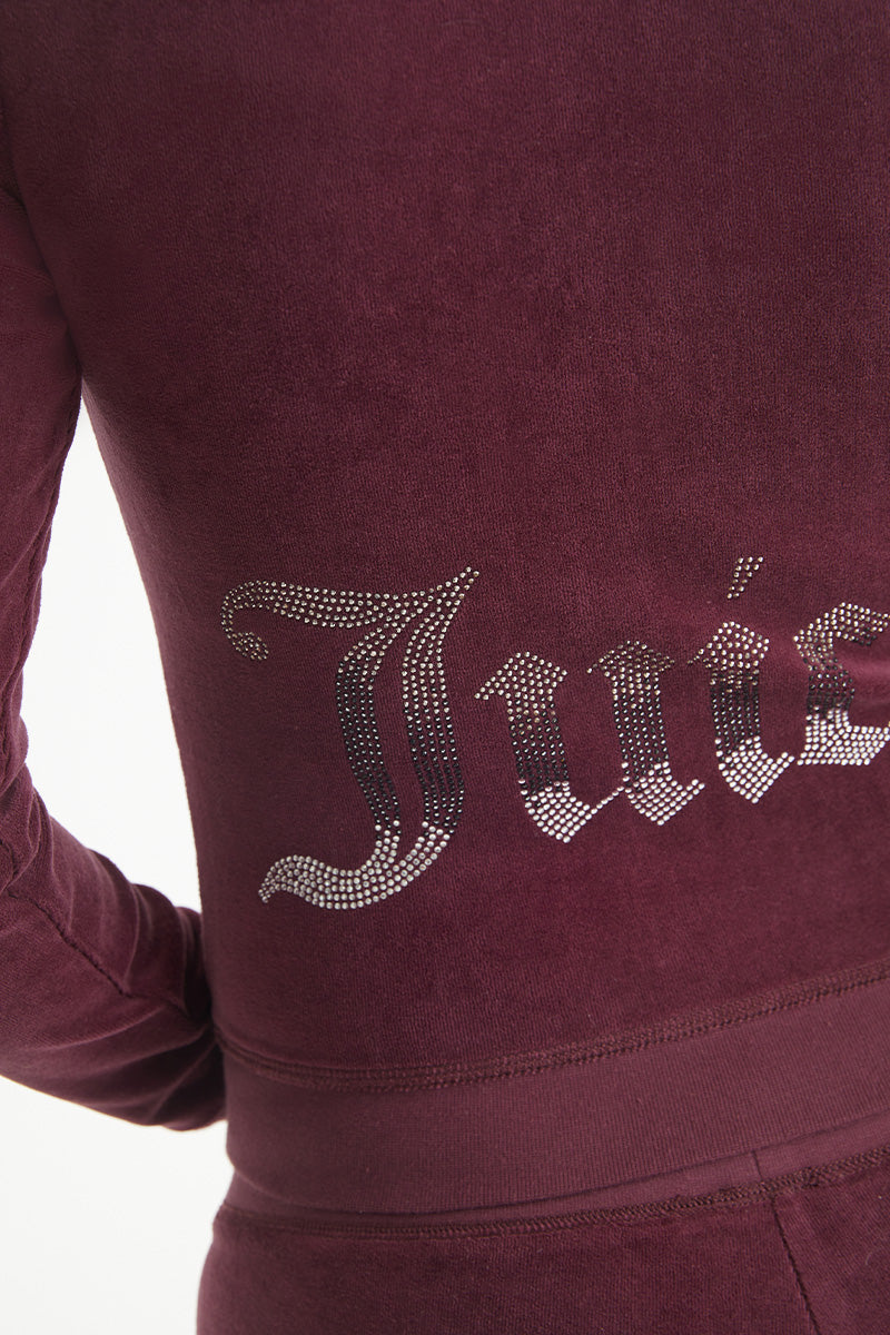 Ombre Bling Cotton Velour Mockneck Track Jacket - Image 6