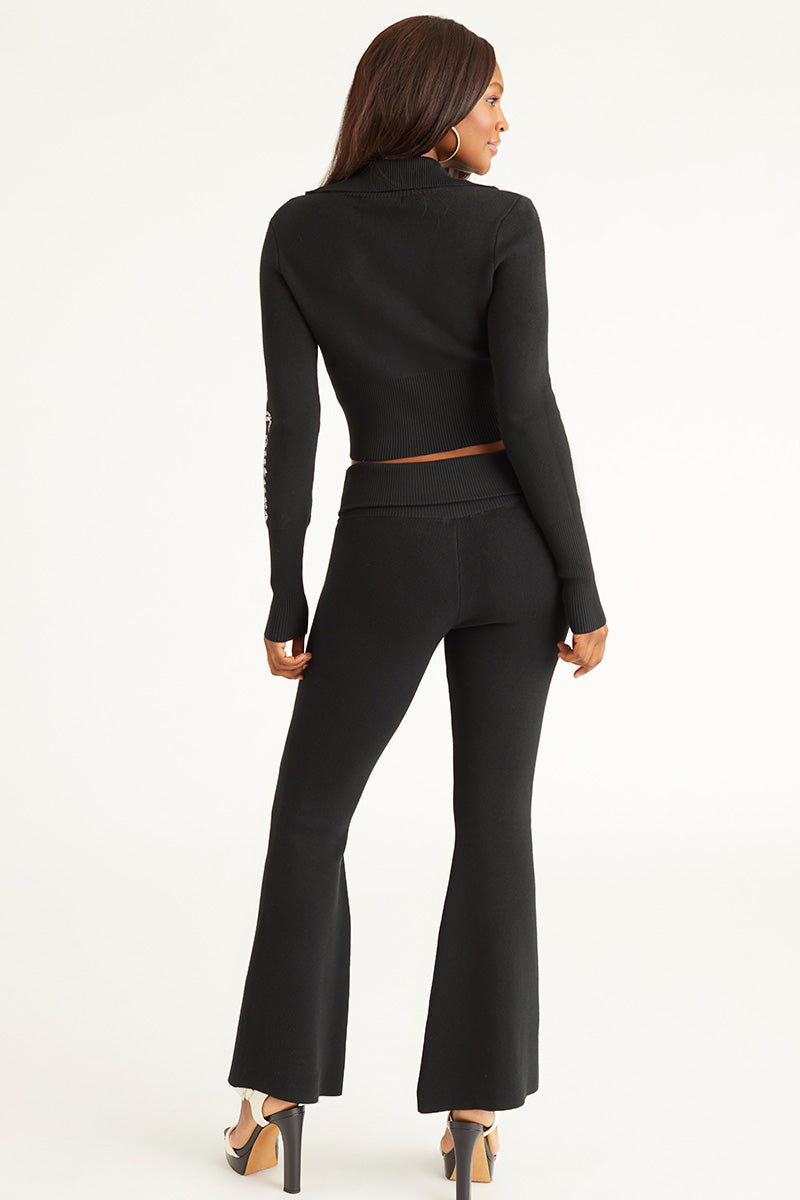 Side Bling Knit Cropped Jacket - Image 5