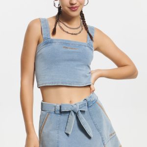 Faux Denim Tank Top