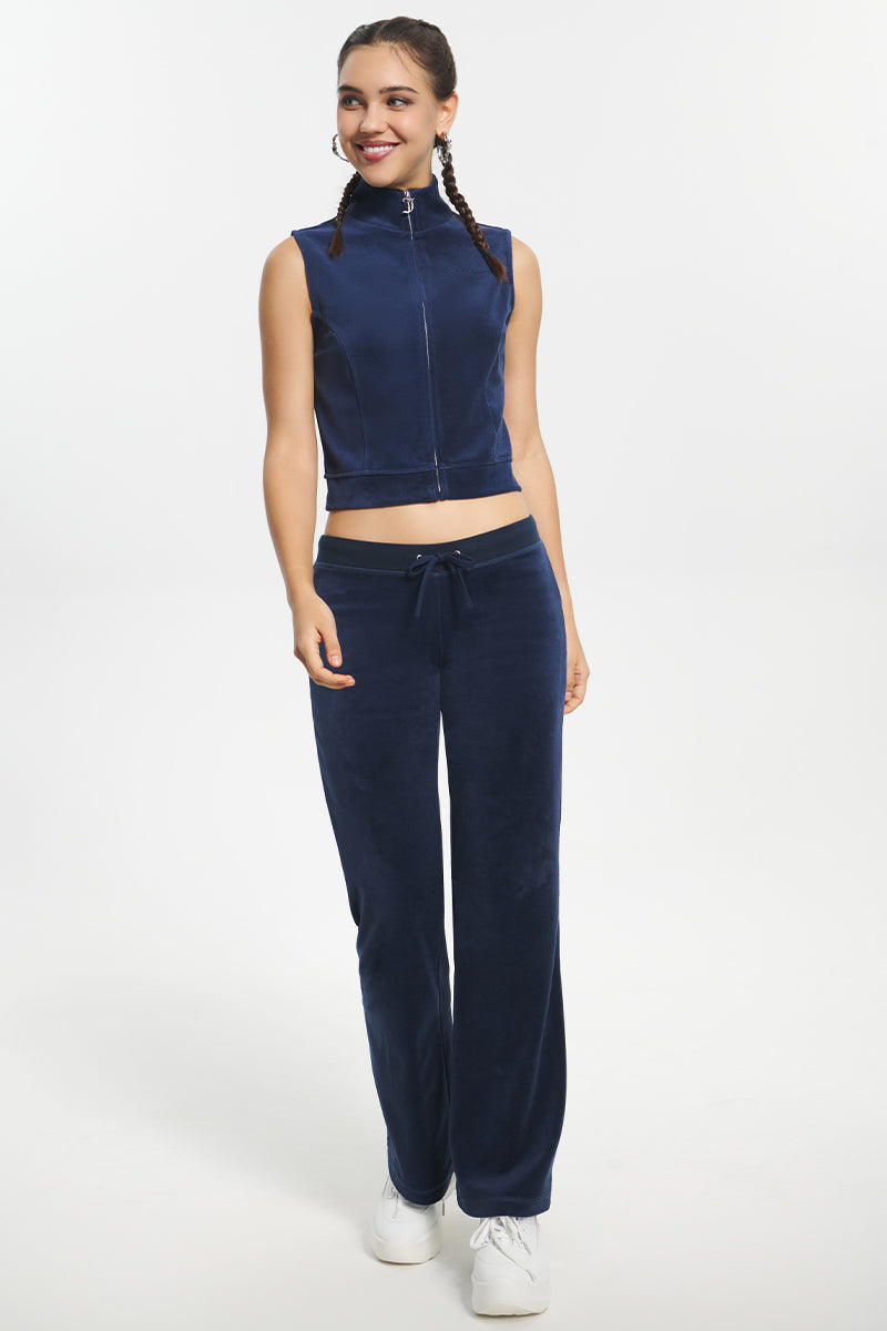 Mockneck Cotton Velour Zip-Up Vest - Image 5