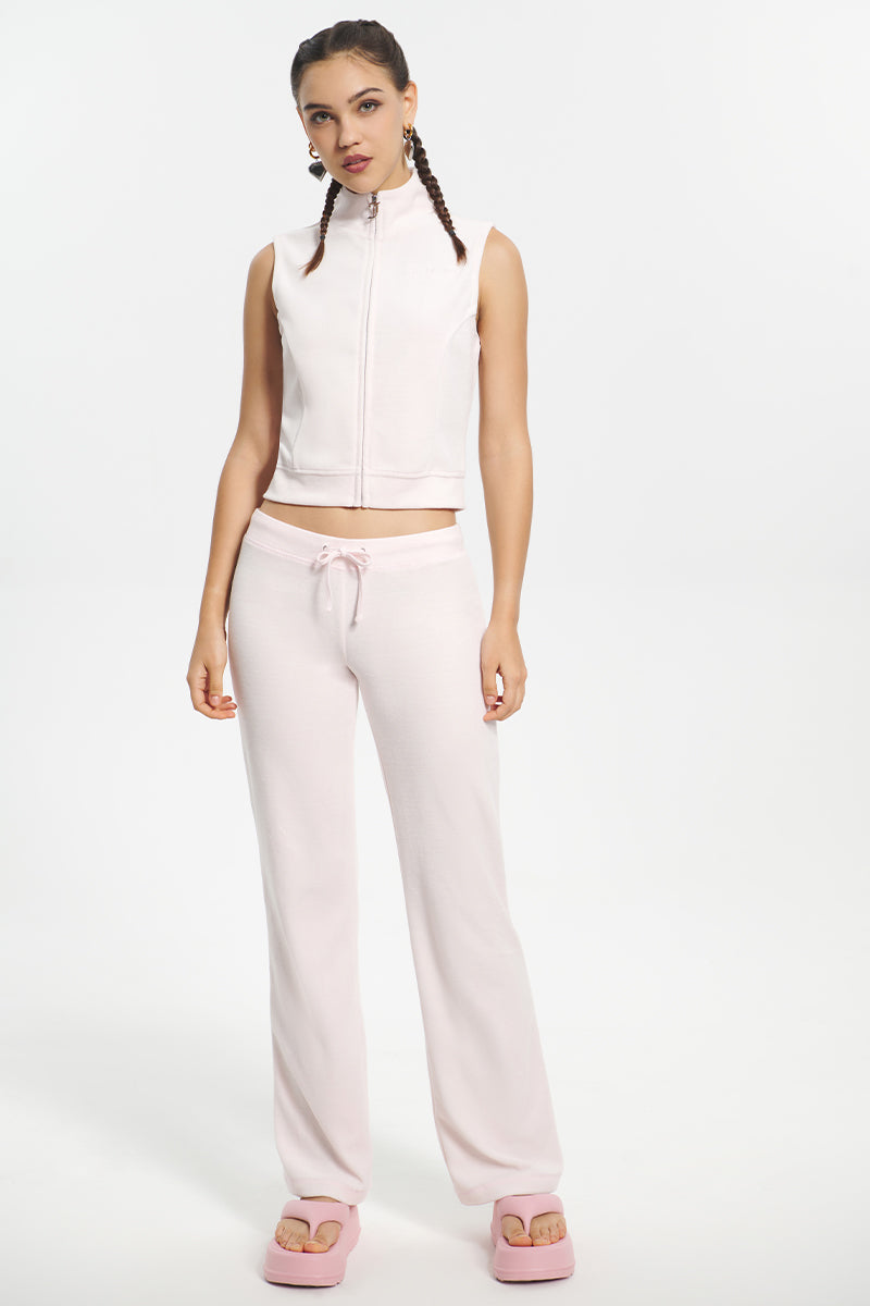 Mockneck Cotton Velour Zip-Up Vest - Image 5