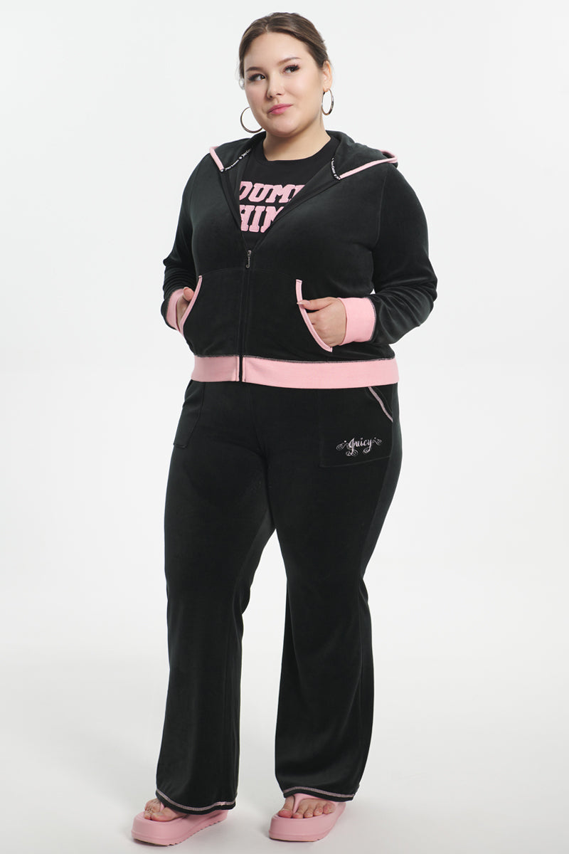 Plus-Size Sweetheart Cotton Velour Track Pants - Image 6