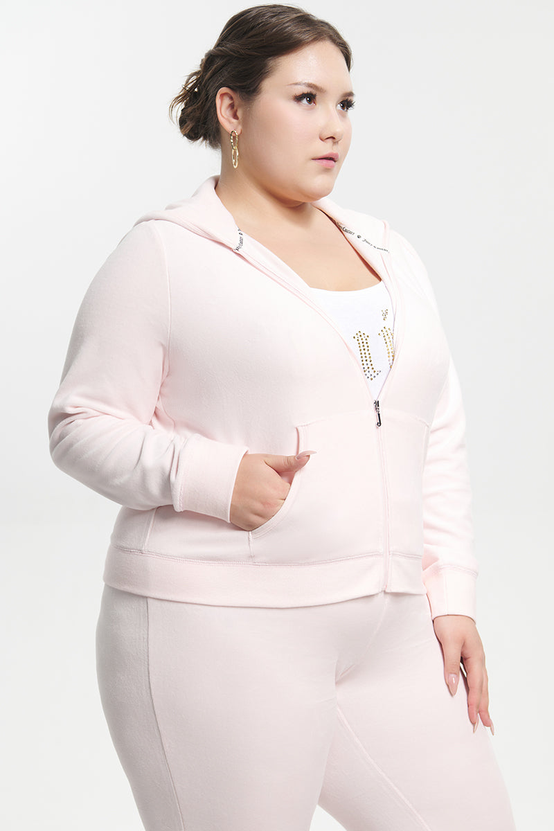 Plus-Size Classic Cotton Velour Hoodie - Image 2