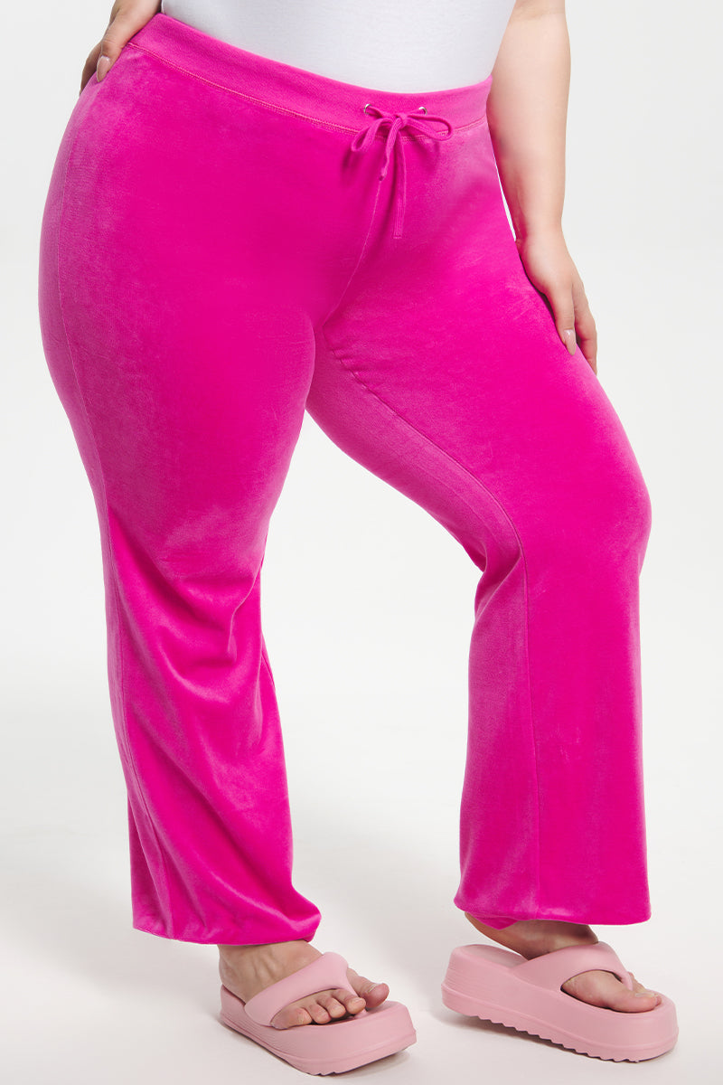 Plus-Size Classic Cotton Velour Track Pants - Image 2
