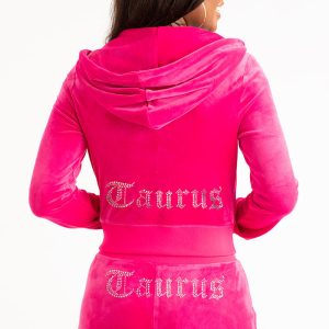 Taurus Customizable Big Bling Velour Hoodie