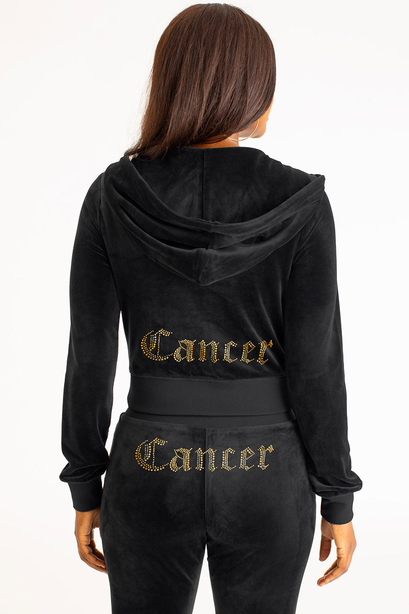 Cancer Customizable Big Bling Velour Hoodie - Image 3