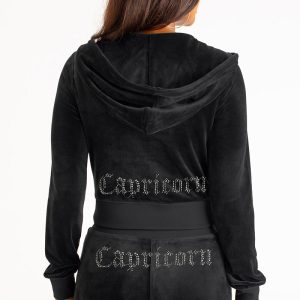 Capricorn Customizable Big Bling Velour Hoodie