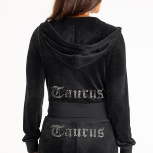 Taurus Customizable Big Bling Velour Hoodie