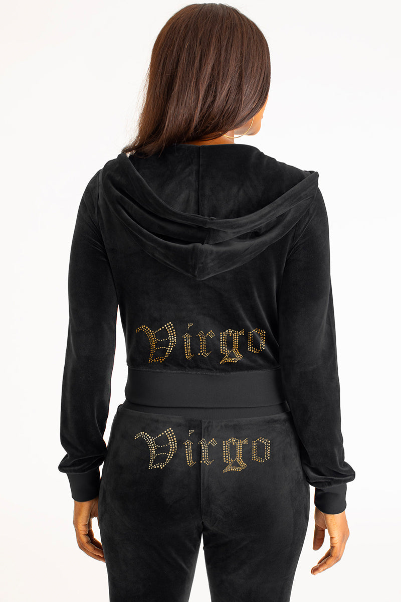 Virgo Customizable Big Bling Velour Hoodie - Image 3