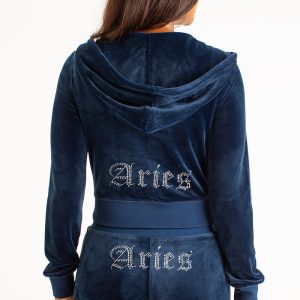 Aries Customizable Big Bling Velour Hoodie