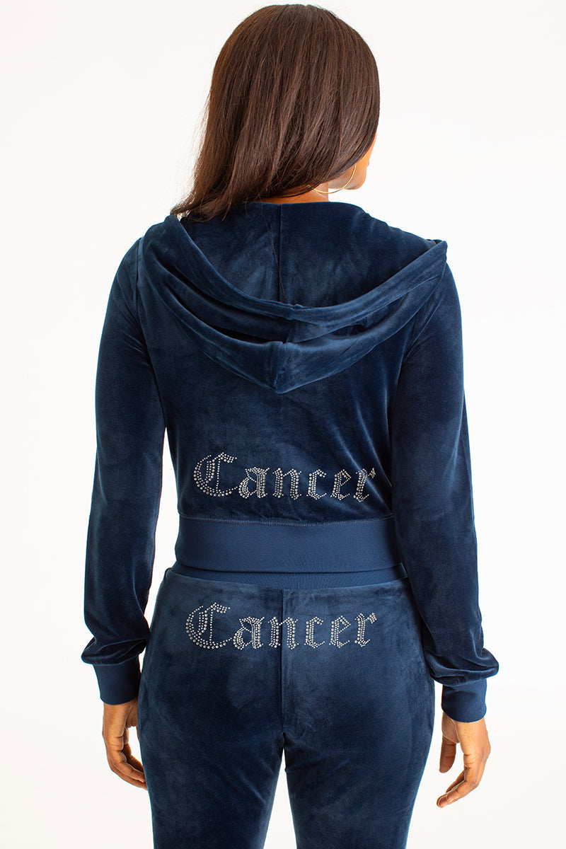 Cancer Customizable Big Bling Velour Hoodie - Image 3