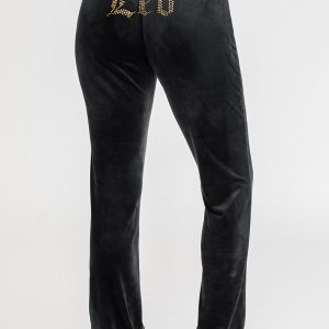 Leo Customizable Big Bling Velour Track Pants