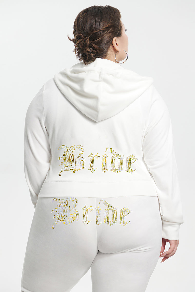 Bride Customizable Big Bling Velour Hoodie - Image 6