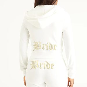 Bride Customizable Big Bling Velour Hoodie