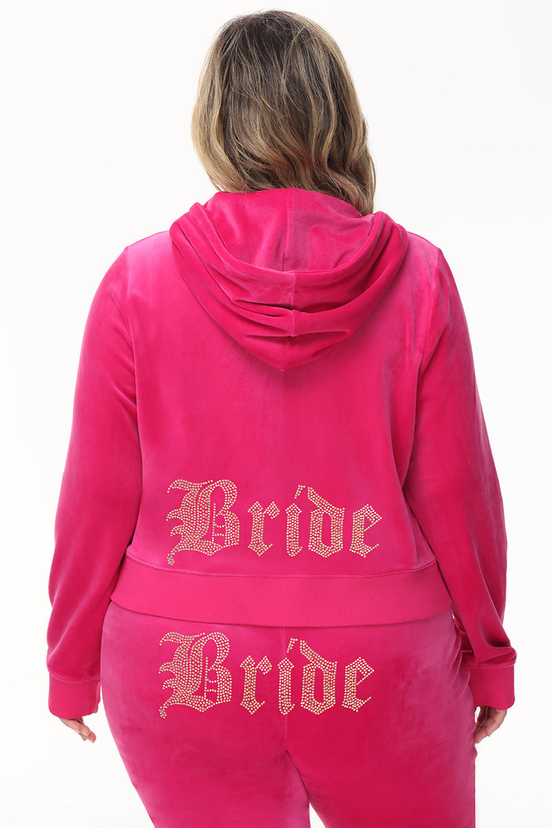 Bride Customizable Big Bling Velour Hoodie - Image 6