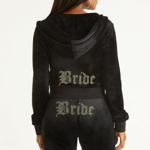 Bride Customizable Big Bling Velour Hoodie