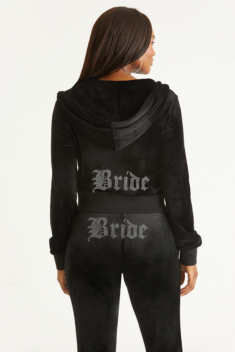 Bride Customizable Big Bling Velour Hoodie - Image 3