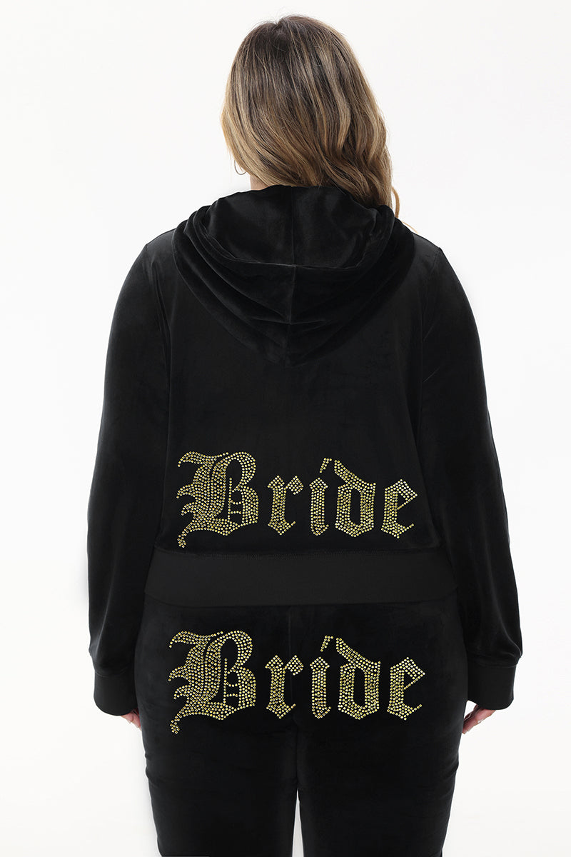 Bride Customizable Big Bling Velour Hoodie - Image 7