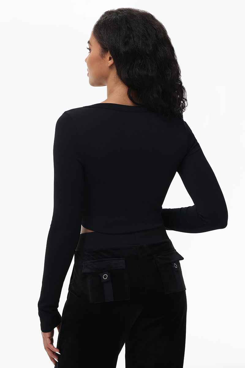 Cropped Long Sleeve Baby Tee - Image 3