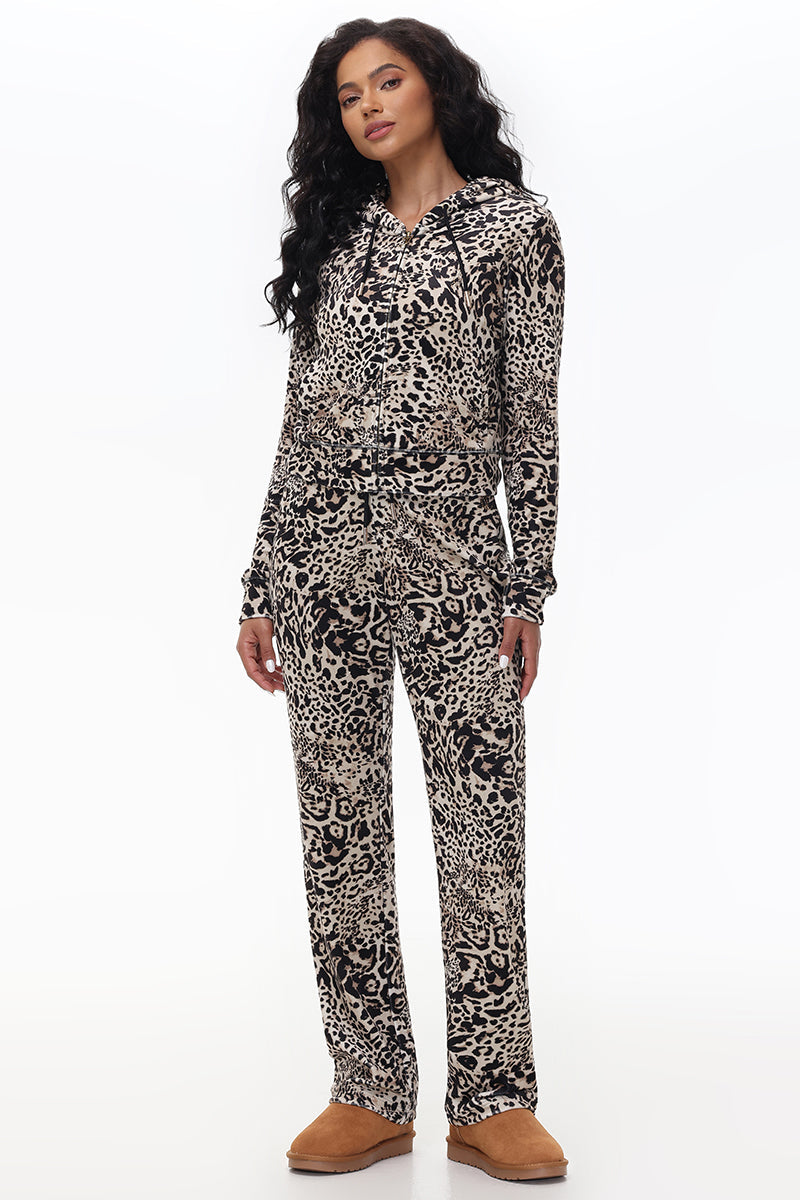 Animal Print Small Bling Velour Hoodie - Image 5