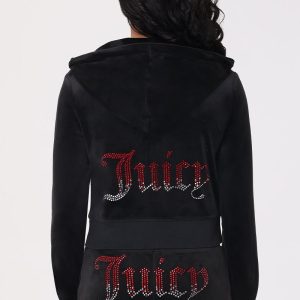 Ombre Big Bling Velour Hoodie