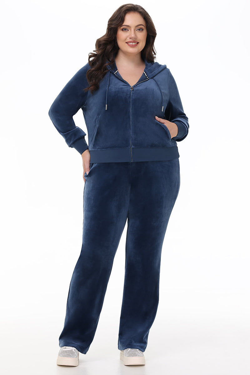 Plus-Size Ombre Big Bling Velour Track Pants - Image 5