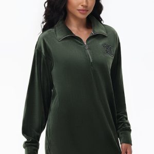 Oversized Small Bling Quarter Zip Pullover