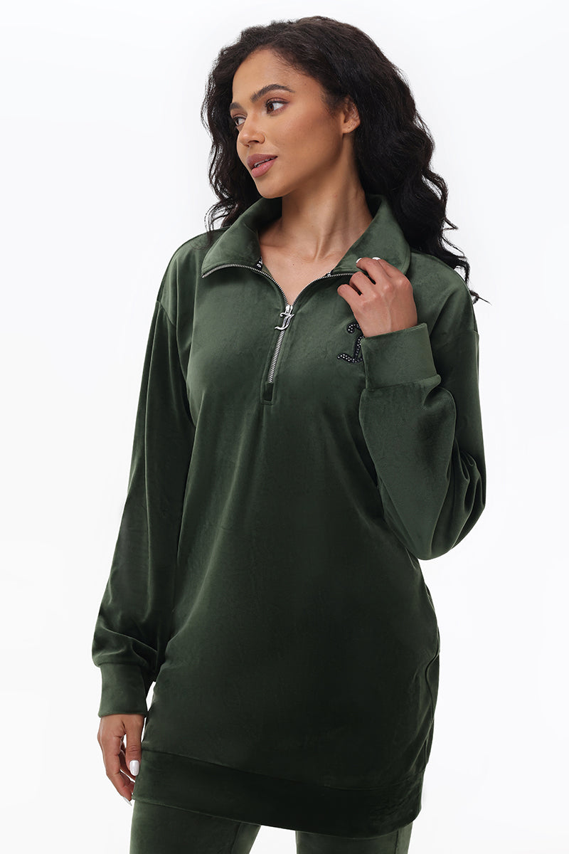 Oversized Small Bling Quarter Zip Pullover - Image 2