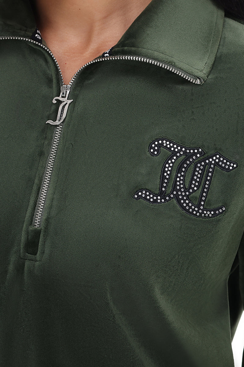 Oversized Small Bling Quarter Zip Pullover - Image 4