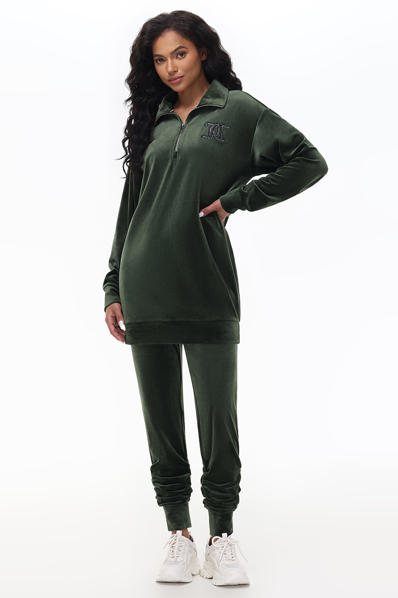 Oversized Small Bling Quarter Zip Pullover - Image 5