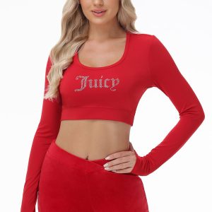 Small Bling Knit Cropped Long Sleeve Baby Tee