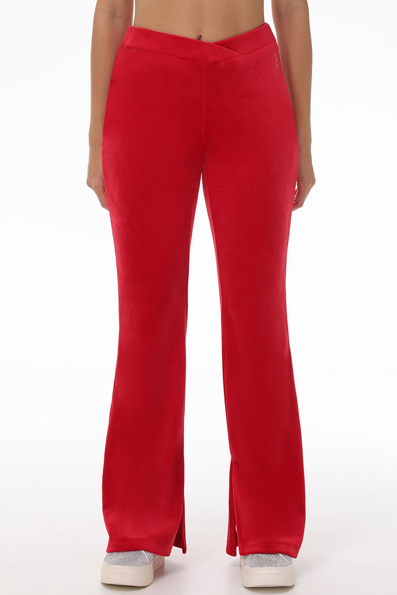 Velour Flare Pant With Slit - Image 2