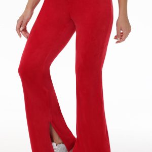 Velour Flare Pant With Slit