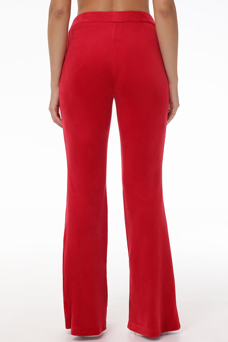 Velour Flare Pant With Slit - Image 3