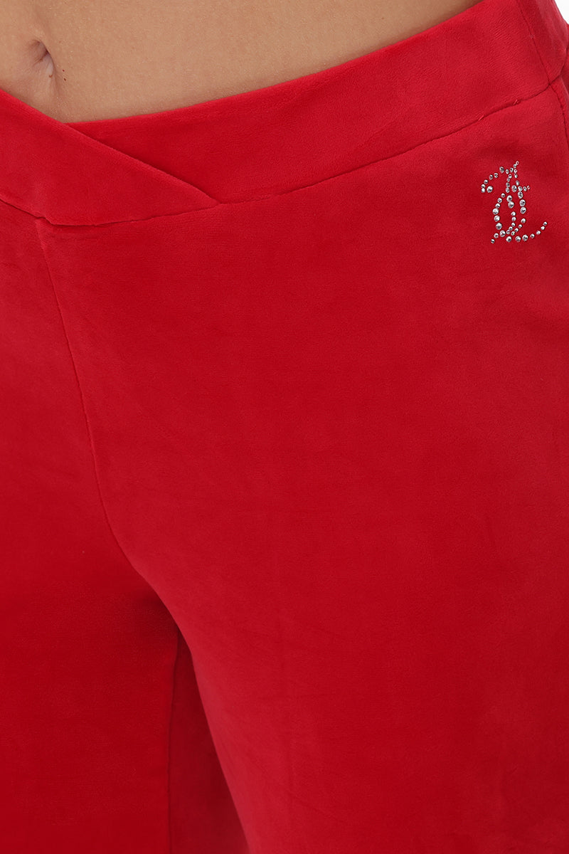 Velour Flare Pant With Slit - Image 4