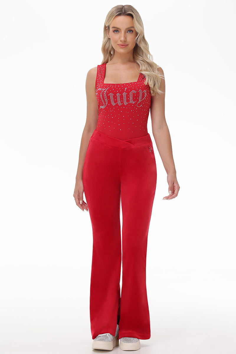 Velour Flare Pant With Slit - Image 5
