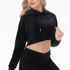 Big Bling High Low Cropped Hoodie